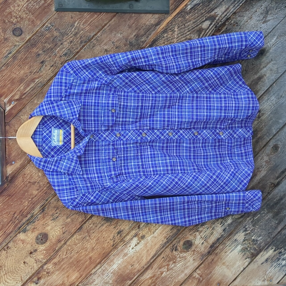 Cabela's shirt button up purple flannel medium